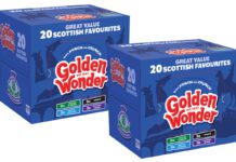 Golden Wonder introduces new Scottish Favourites 20-pack box Pack shots of Golden Wonder Scottish Favourites 20-pack box.