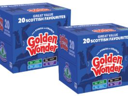 Golden Wonder introduces new Scottish Favourites 20-pack box Pack shots of Golden Wonder Scottish Favourites 20-pack box.