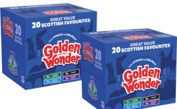 Golden Wonder introduces new Scottish Favourites 20-pack box Pack shots of Golden Wonder Scottish Favourites 20-pack box.