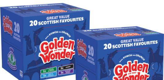 Golden Wonder introduces new Scottish Favourites 20-pack box Pack shots of Golden Wonder Scottish Favourites 20-pack box.