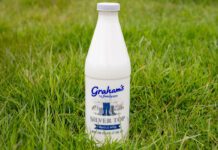 Graham’s fuels traditional dairy demand with Silver Top milk A bottle of Graham's Silver Top milk stands in a grassy field.