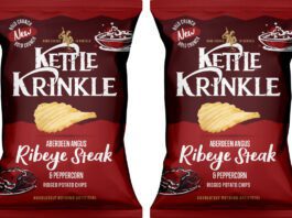 Kettle Chips bolsters Krinkle range with Steak & Peppercorn flavour Pack shots of Kettle Krinkle Aberdeen Angus Ribeye Steak & Peppercorn.