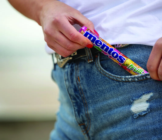 It Pays to be Singles-Minded Mentos in hand