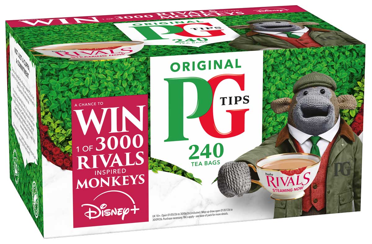 Tea brand PG Tips is running an on-pack promotion to celebrate the second season of the Disney+ series Rivals.