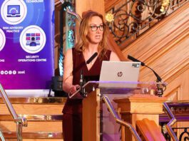 Retailers Against Crime presents a united front against shoplifting Stephanie Karté, chief executive at Retailers Against Crime, stands at a podium during the RAC Conference in Belfast.