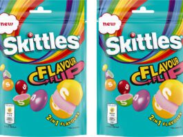 Skittles launches new Flavour Flip sweets Pack shots of Skittles Flavour Flip.