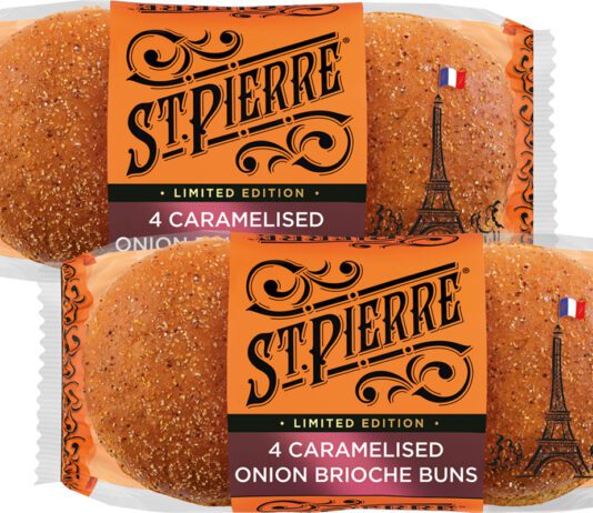 St Pierre expands with Caramelised Onion Brioche Buns Pack shots of St Pierre Caramelised Onion Brioche Buns.