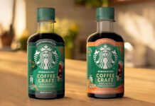Starbucks introduces concentrated Coffee Craft range Bottles of Starbucks Coffee Craft Rich Black and Signature Caramel flavours sit on a table.