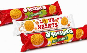 Iconic Swizzels sweets made into biscuits The new Swizzels biscuit range based on Squashies and Love Hearts that have been created by specialist manufacturer Baleigh.