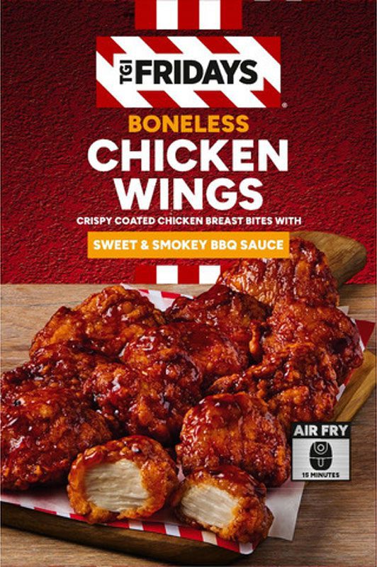 Pack shot of TGI Friday's Boneless Chicken Wings Sweet & Smoky BBQ Sauce.