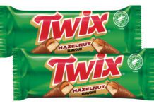 Mars Wrigley rolls out new Twix Hazelnut flavour Pack shots of Twix Hazelnut bars.