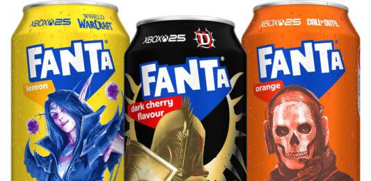 Fanta appeals to gamers with new Dark Cherry flavour Pack shots of Wanta Fanta Xbox cans with Fanta Lemon, Fanta DarkCherry and Fanta Orange that all have characters from videogames on packs across them.
