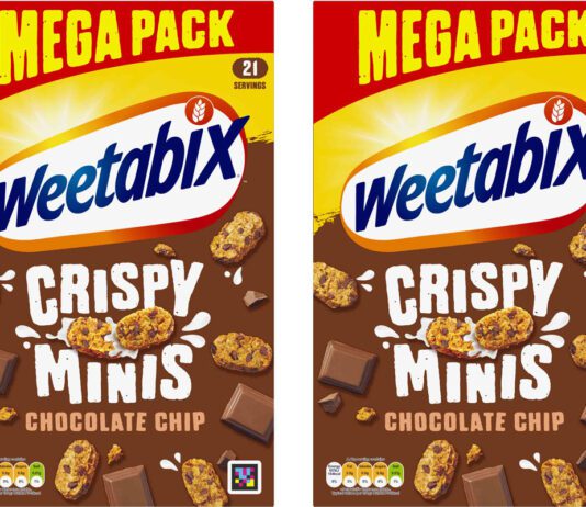 Weetabix Minis introduces new 850g Mega Pack Pack shots of Weetabix Crispy Minis Chocolate Chip 850g Mega Packs.