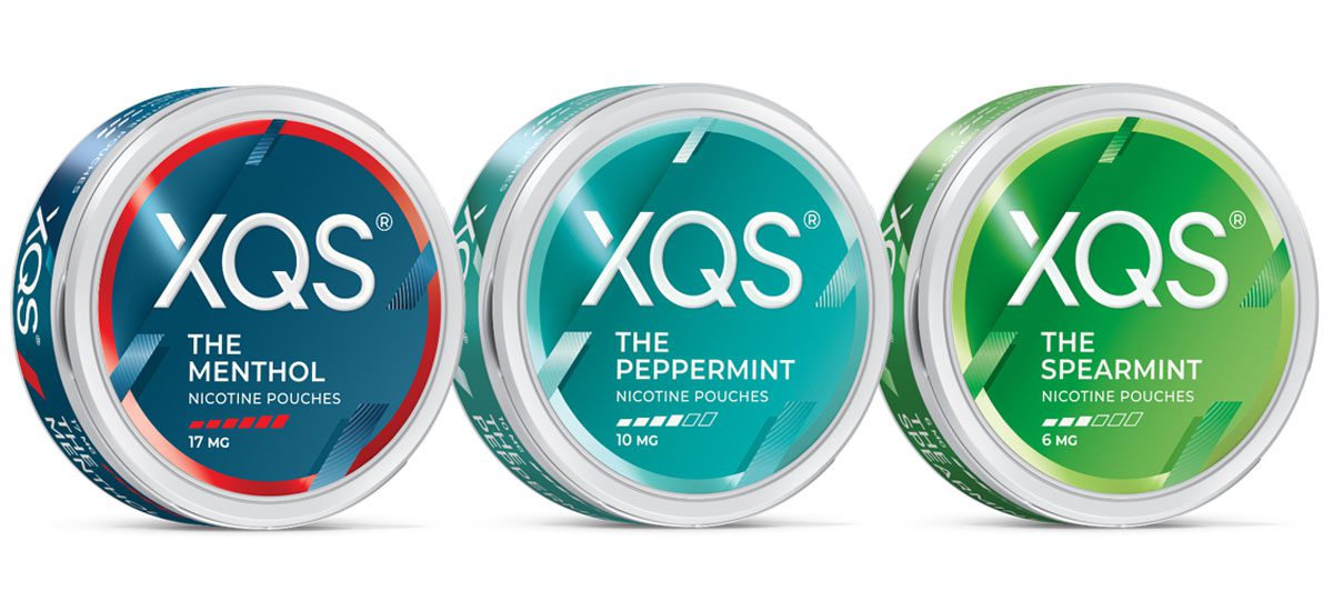 Pack shots of XQS The Menthol, The Peppermint and The Spearmint.