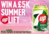 7UP seeks to shake up summer with £5k cash prize Promotional image of the 7UP 2026 summer campaign with a can of 7UP Zero next to text that reads 'Win a £5k Summer Uplift'.