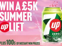 7UP seeks to shake up summer with £5k cash prize Promotional image of the 7UP 2026 summer campaign with a can of 7UP Zero next to text that reads 'Win a £5k Summer Uplift'.