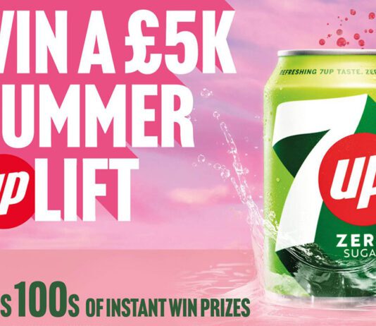 7UP seeks to shake up summer with £5k cash prize Promotional image of the 7UP 2026 summer campaign with a can of 7UP Zero next to text that reads 'Win a £5k Summer Uplift'.
