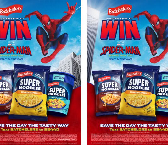Batchelors unveils team-up with Spider-Man Promotional image of the collaboration between Batchelors and Spider-Man: Brand New Day.
