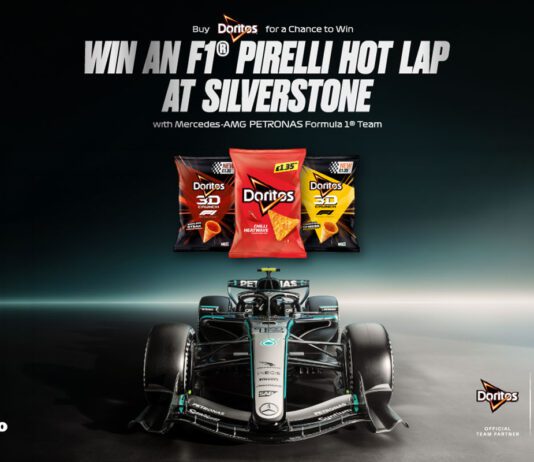 Retailers set to win in Doritos F1 campaign Promotional image for the Doritos Formula 1 retailer competition.