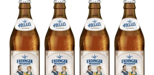 Erdinger launches new Helles Lager in UK Pack shots of Erdinger Weissbräu Brauhaus Helles lager bottles.
