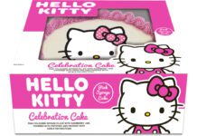 Finsbury unveils first Hello Kitty celebration cake Pack shot of the Hello Kitty Celebration Cake from Finsbury Food Group.