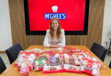McGhee’s rises to the top in Worldpanel research Aisling McGhee, commercial director at McGhee's, sits at a boardroom table with McGhee's products across the table.