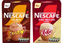 Nescafé brings a sweet touch with KitKat and Lion flavours Pack shots of Nescafé Latte Mocha Lion nd Nescafé KitKat White Latte flavours.