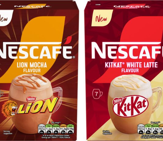 Nescafé brings a sweet touch with KitKat and Lion flavours Pack shots of Nescafé Latte Mocha Lion nd Nescafé KitKat White Latte flavours.