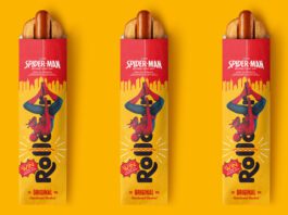 Rollover unmasks Spider-Man: Brand New Day promo Packs of Rollover Original Hotdog with the Spider-Man: Brand New Day promotion across them are set against a yellow background.