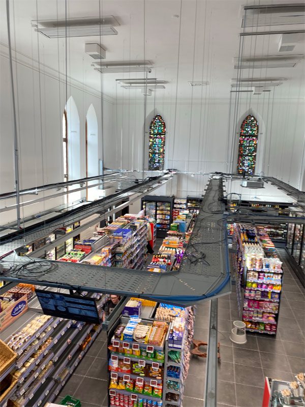 Interior image of Scotmid Burghead taken above the light rigging.