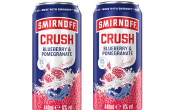 Smirnoff Crush debuts new Blueberry & Pomegranate RTD flavour Pack shots of Smirnoff Crush Blueberry & Pomegranate cans.