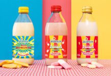Delamere shakes up the market with Swizzels flavours Bottles of Delamere Swizzels flavoured milks stand against different coloured background with the Swizzels sweets in front of the bottles.