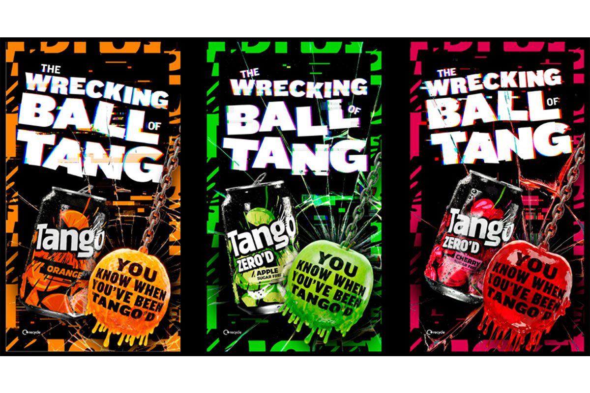 Promotional image for 'You Know When You've Been Tango'd' featuring Tango Orange, Tango Apple and Tango Cherry variants.