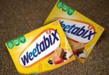 Weetabix serves up 25million breakfasts with Felix Boxes of Weetabix sit inside a pile of grain.