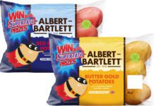 Albert Bartlett unveils new Supertato on-pack promo Pack shots of Albert Bartlett Red Rooster and Butter Gold potatoes with the Supertato on-pack promotion featured across them.