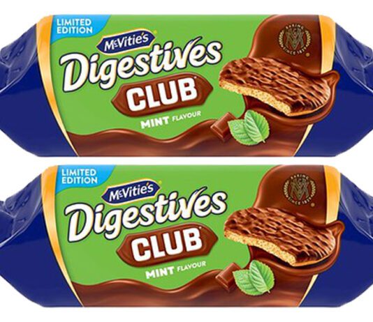 McVitie’s freshens up with new Digestives Club Mint Pack shots limited edition McVitie's Digestives Club Mint.