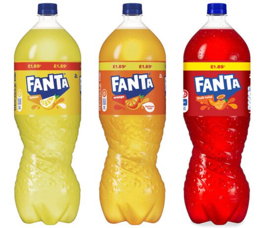 CCEP invests into Fanta 2L PMP range to push down prices Pack shots of Fanta two litre PMP bottles priced at £1.89 each.