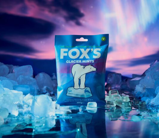 Fox’s reveals design update and refresh for XXX Mints A pack of Fox's Glacier Mints stands in an arctic scene with the Northern Lights behind it.