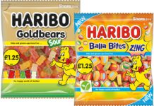 Haribo brings tangy tastes for new Goldbears and Balla Bites Pack shots of Haribo Goldbears Sour and Haribo Balla Bites Zing.
