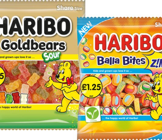 Haribo brings tangy tastes for new Goldbears and Balla Bites Pack shots of Haribo Goldbears Sour and Haribo Balla Bites Zing.