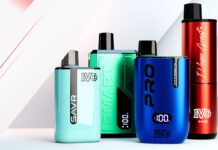 IVG outlines its ambitions to hit £1billion in revenue IVG vaping products stand against a mainly white background with shadows and red stripes through the design.