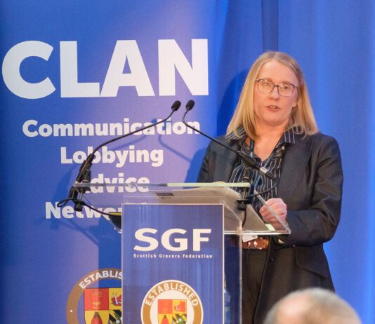 The Retail Crime Taskforce sets out its next steps Police Inspector Emma Wright stands at a podium at the Scottish Grocers' Federation's Annual Crime Conference.