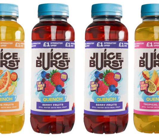 Juice Burst gets brand revamp The new Juice Burst Quench range aims to satisfy the growing demand for enjoyable hydration drinks that deliver both refreshment and flavour.