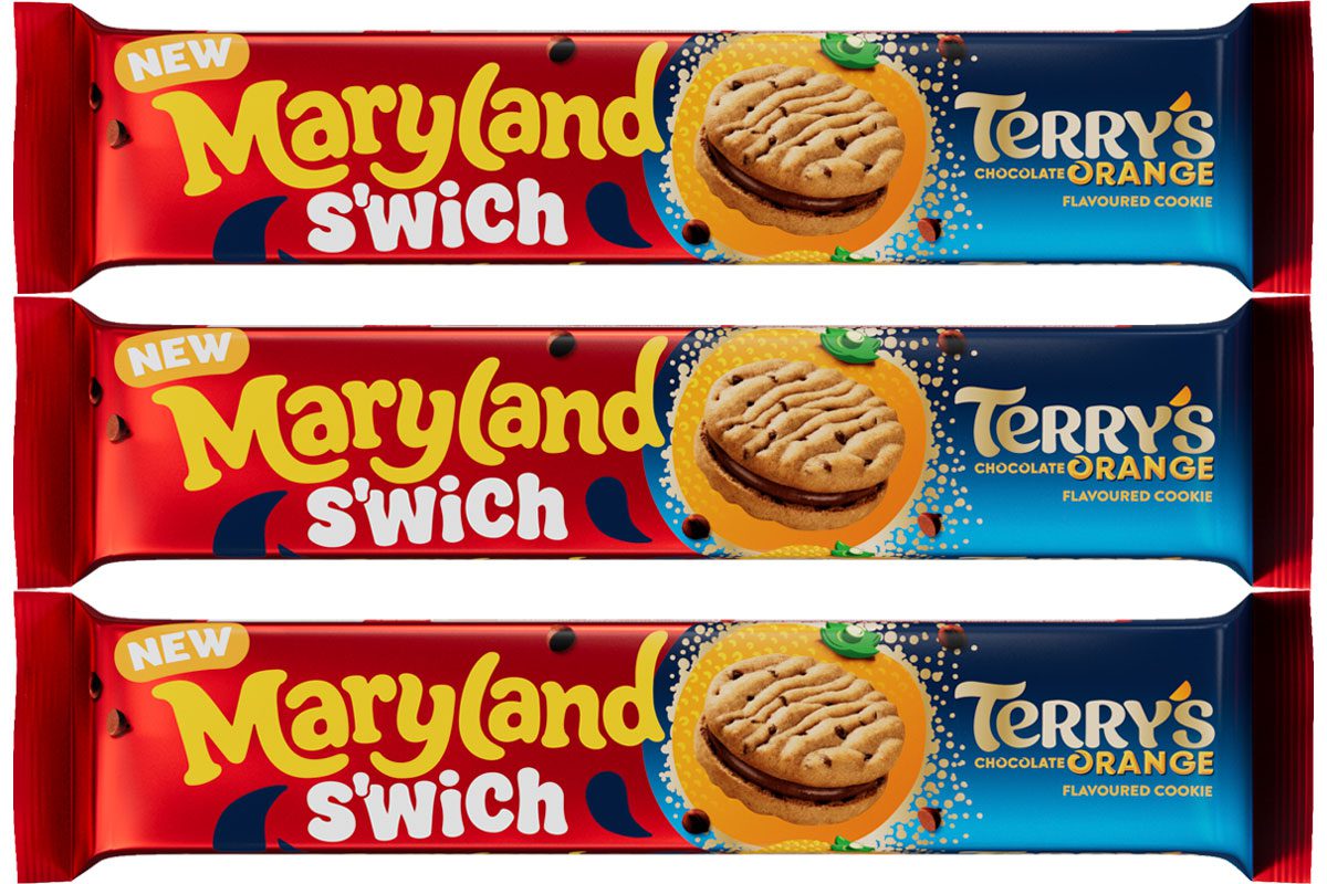 Pack shots of Maryland S'wich Terry's Chocolate Orange cookies.