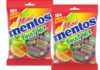 Mentos enters treat size market with Mini Mentos Pack shots of Mini Mentos Fruit Mix sharing bags.