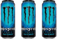 Monster expands with new Nitro Blue Flash flavour Pack shots of Monster Energy Nitro Blue Flash cans.