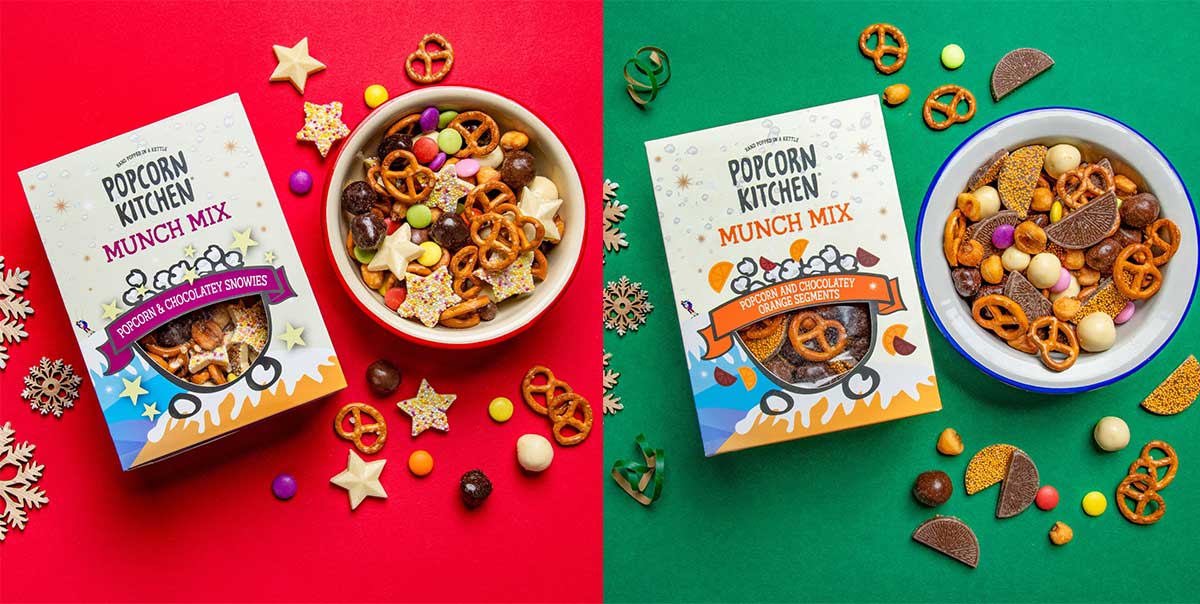 Popcorn Kitchen's new Munch Mix is offered in two variants – Popcorn & Chocolatey Snowies and Popcorn & Chocolatey Orange Segments.