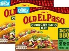 Old El Paso unveils new Taco kit Pack shots of Old El Paso Crunch Taco Kit Smoky BBQ.