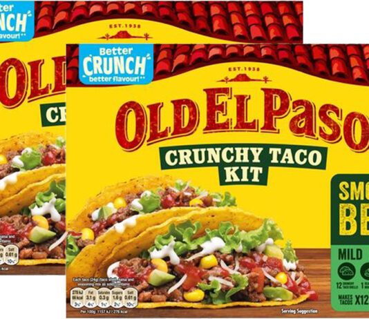 Old El Paso unveils new Taco kit Pack shots of Old El Paso Crunch Taco Kit Smoky BBQ.