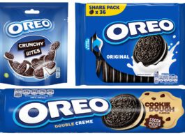 Oreo rolls out new Cookie Dough flavour and sharing packs Pack shots of Oreo Crunchy Bites, Oreo Sharing Tray and Oreo Cookie Dough.